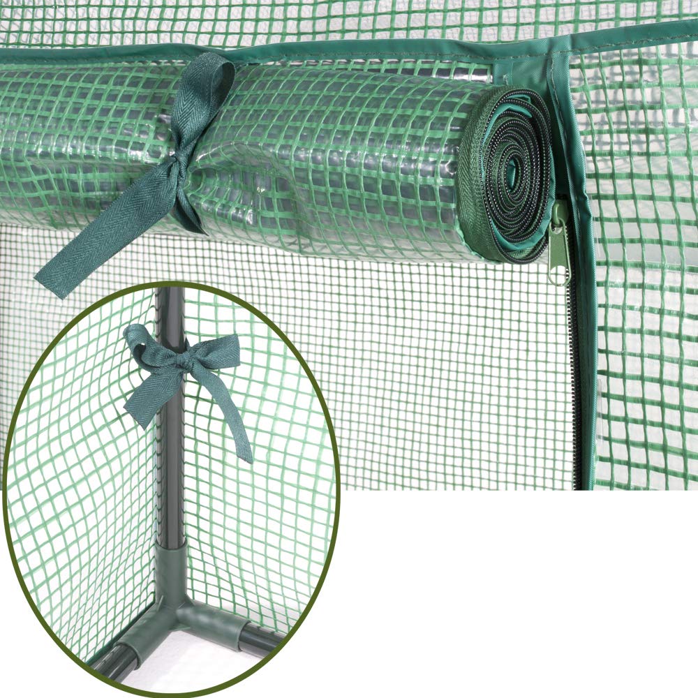 VERDELOOK | Telo di Ricambio in PE Retinato per Serra a Casetta 6 Ripiani Codice 647/24, Resistente, Protezione Piante, Apertura Frontale con Cerniera 140x140x195 cm