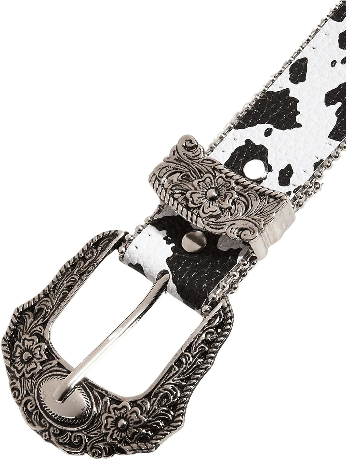 Verdusa Women's Cow Print Western Leather Belt Fashion Waist Belts - Image 4