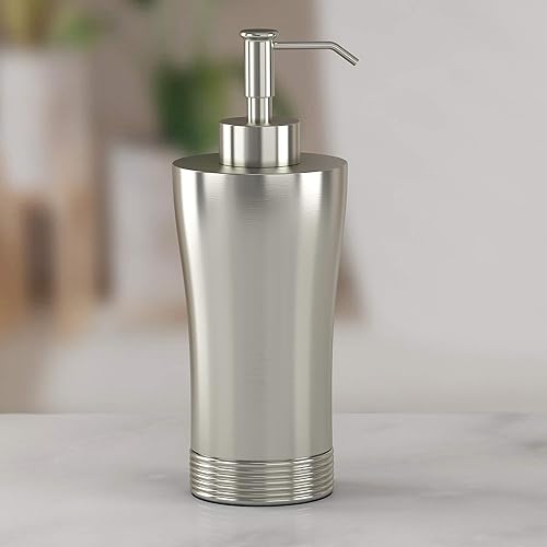 Miniatura 5 de nu steel SPM6H Special Collection - Bomba dispensadora de jabón líquido y loción para encimeras de baño o cocina, acabado cepillado de metal, peltre