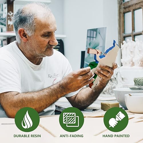 Miniatura 6 de Gnomo divertido de jardín de 9.5 pulgadas, decoración al aire libre, estatuas de gnomos traviesos borrachos, esculturas de gnomos grandes de resina