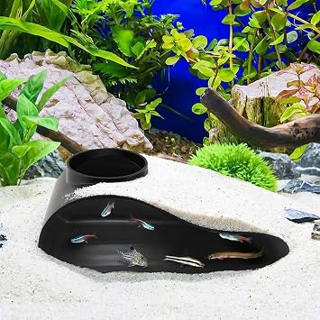 Aquarium Underground Tunnel Cave Fish & Shrimp Under Gravel Tunnel Aquarium Cave Hideout Shrimp and Fish Hiding Caves Shrimps HideoutSizeSingle Hole
