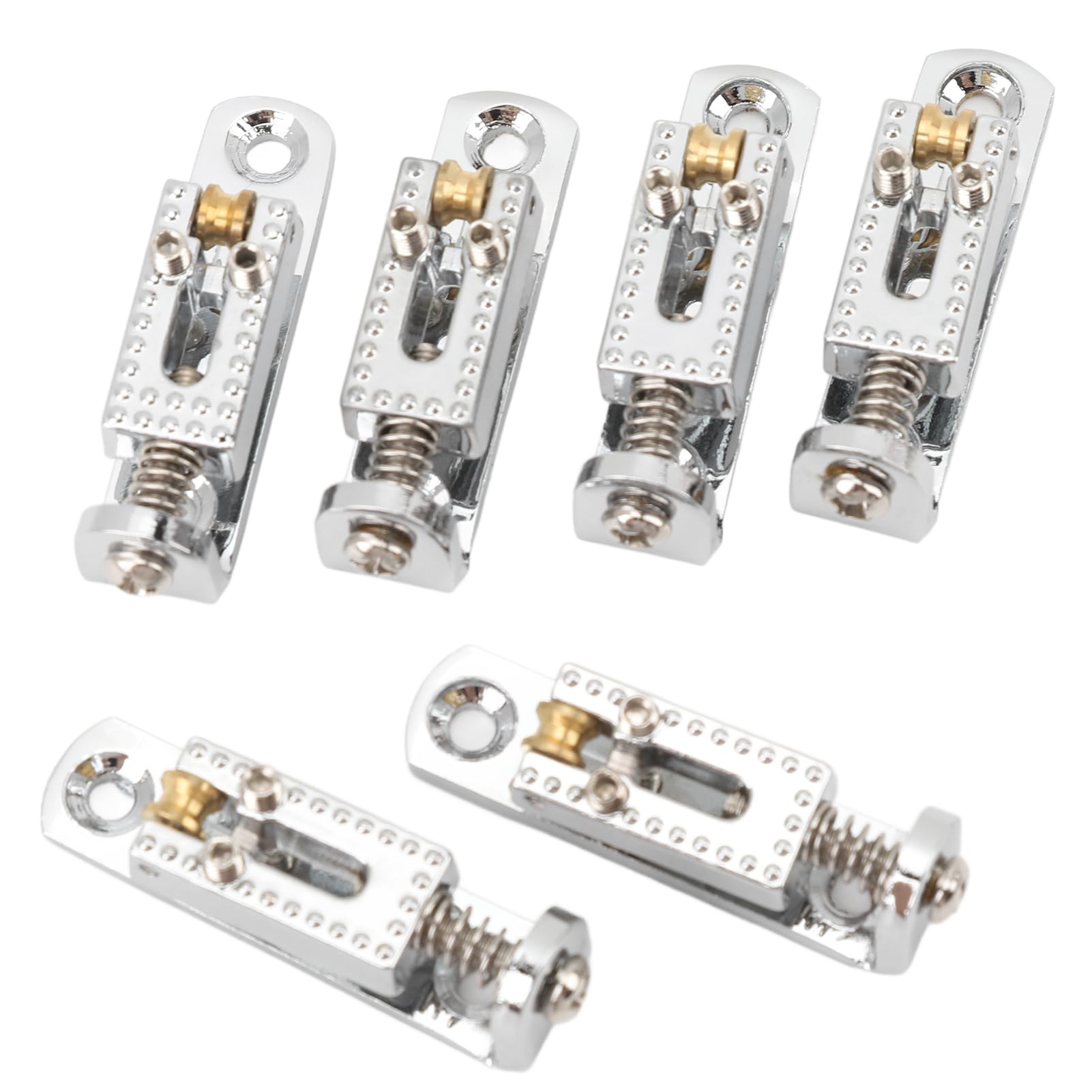 Guitar Bridge Saddle Metal Altezza Regolabile Electric Roller Roller Bridge 7 String per Banjo per la Scatola dei Sigari (Argento)