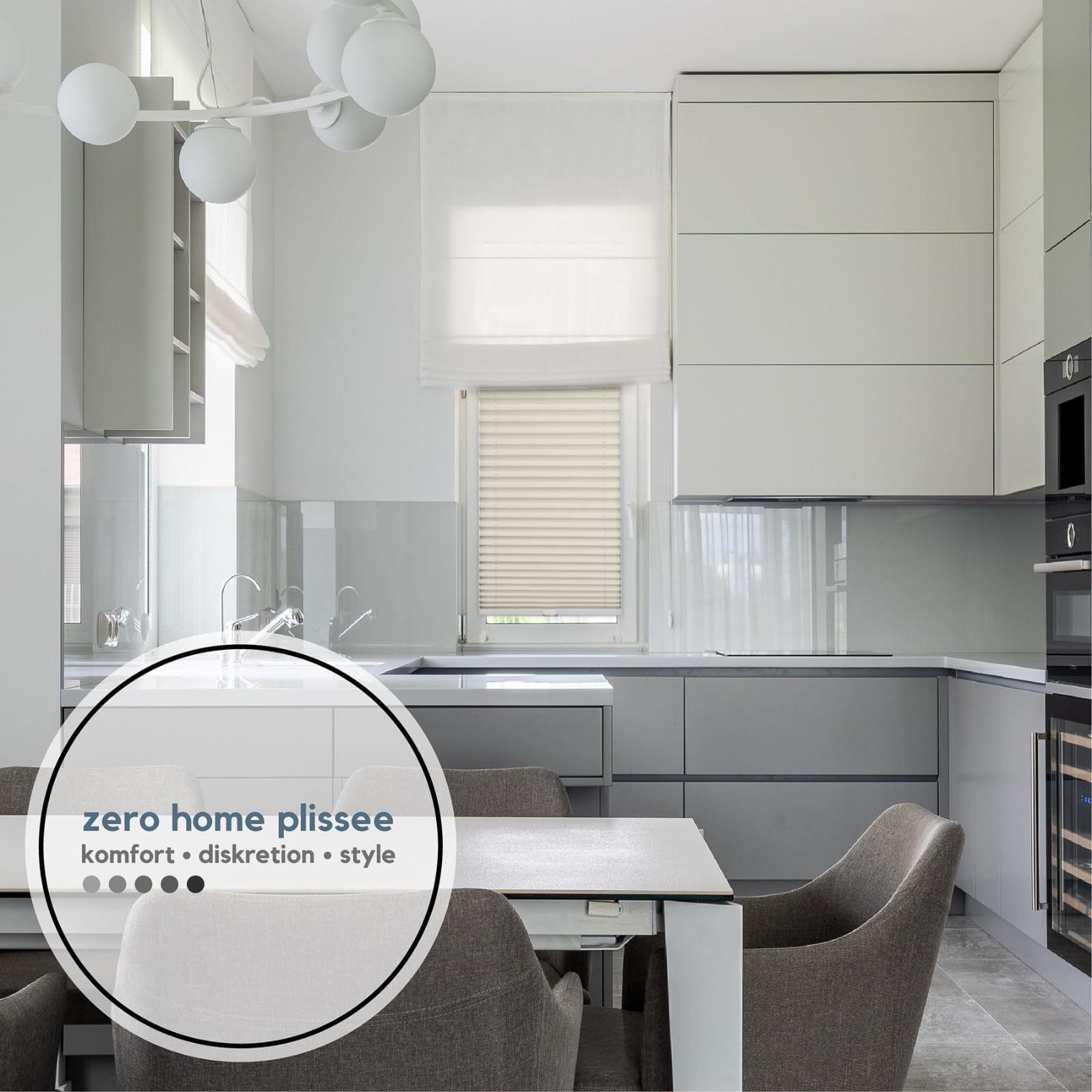 Zero Home -Tende Plissettate Senza Foratura | Tende a Rullo con Klemmfix | Tende Plissettate Per Interni | Privacy e Protezione Solare | Per Porte e Finestre, Beige, 45x220 cm