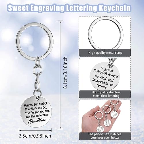 Miniatura 2 de Yaomiao Juego de 9 llaveros de agradecimiento al profesor, regalo de graduación para el día del maestro, regalo de agradecimiento para profesores