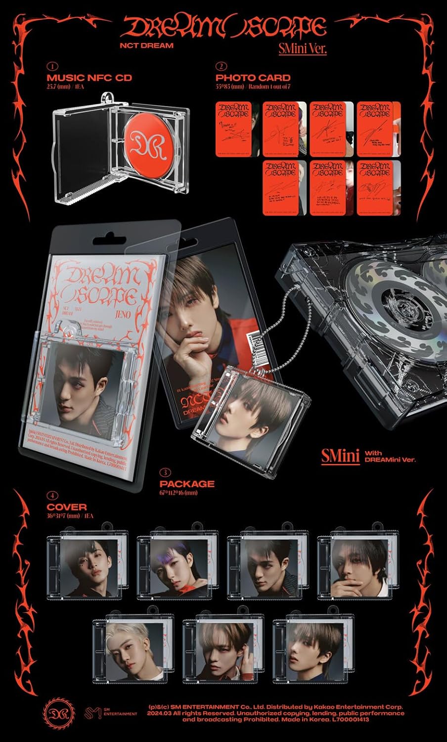DREAMUS NCT Dream Dream() Scape 5th Mini Album Case+Photocard+Contents+Tracking Sealed (SMini 7 Version Set)