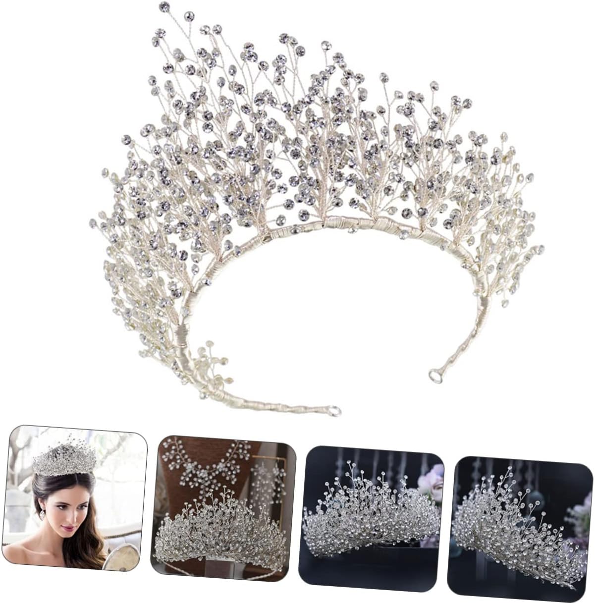 FOMIYES ブライダルヘッドピース ラインストーン クラウン ヘッドバンド ウェディング プロム パーティー - 対応 ファッシ