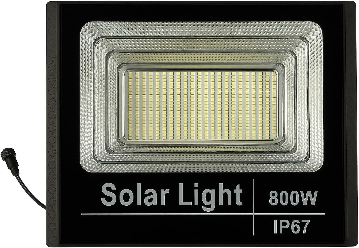 Faro a LED 800W con Pannello Solare IP66, Sensore Crepuscolare e Telecomando | SMD Ultra Luminoso da Esterno | [Classe di efficienza energetica A+++]