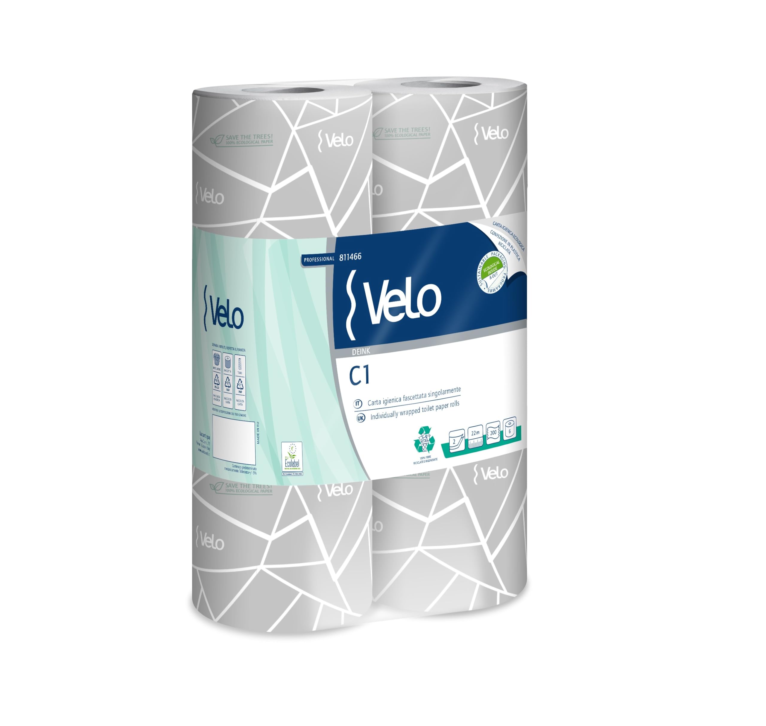 VELO DEINK PAPIER HIGIENICZNY OPASOWANY C1 72 ROLKI 2 ŻELY 200 ROZGRYWY