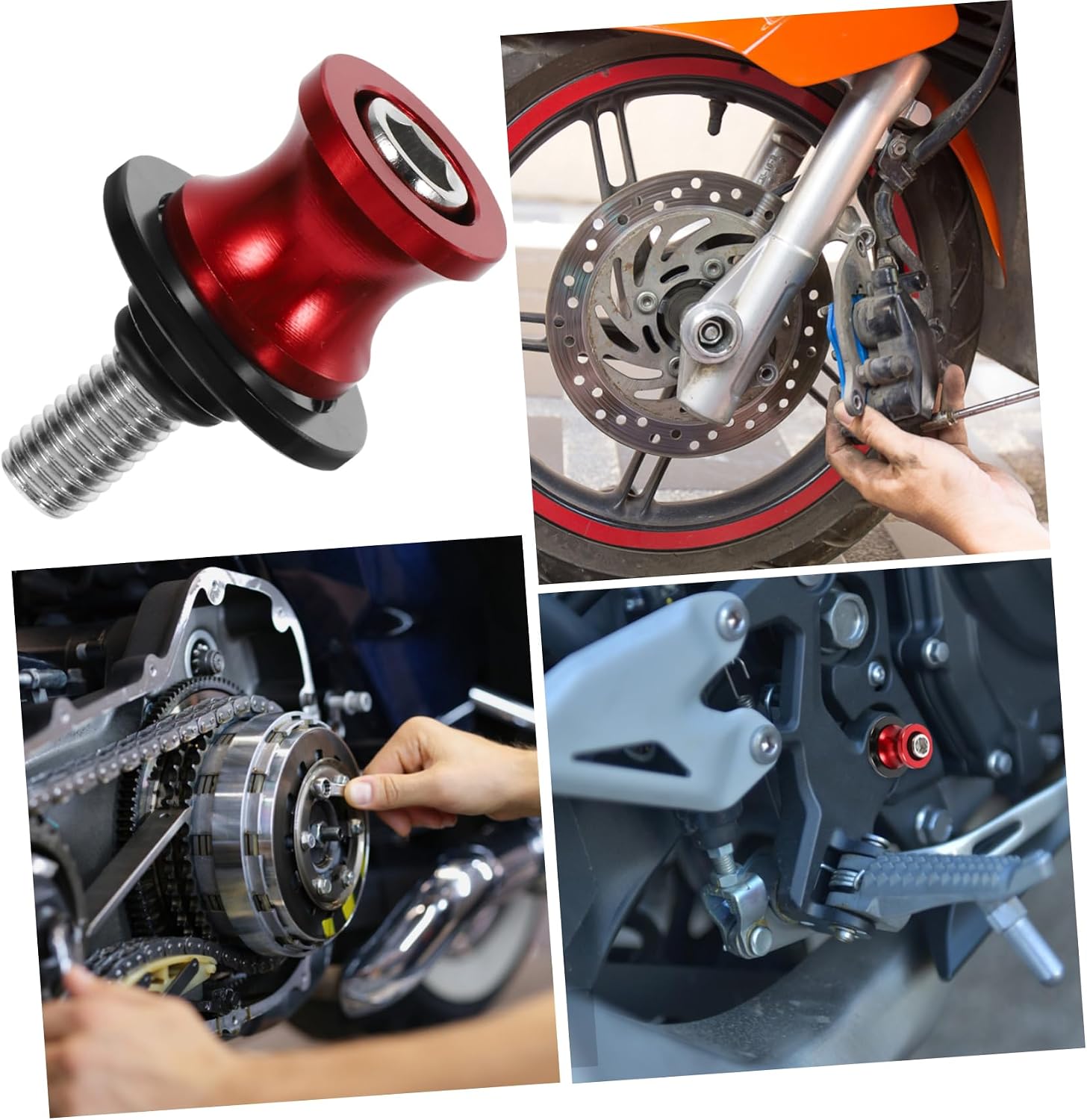 10mm Motorcycle Swing Arm Spool Slider Screw, Iron Rear Stand
