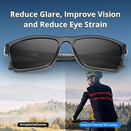 KastKing FlatRock Polarized Sport Sunglasses for Men and Women, Ideal for Driving Fishing Cycling Running, UV Protection