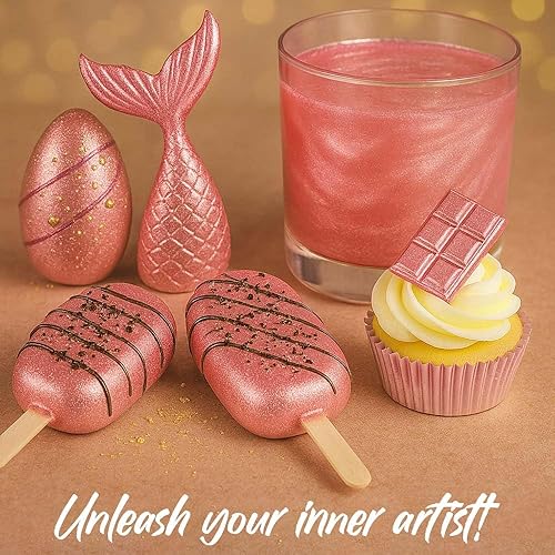 Miniatura 4 de Polvo brillante, polvo de brillo rosa, decoraciones comestibles para pasteles, polvo comestible rosa para bebidas, polvo comestible rosa para