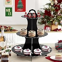 Vista 8 de Soleebee Soporte para Cupcakes de 3 Niveles, Torre de Cupcakes de Cartón, Torre de Soporte para Pasteles de Postre para Decoración de Cumpleaños
