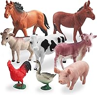 Vista 10 de 15 piezas de mini figuras de juguetes realistas de animales de granja, juego educativo de aprendizaje de plástico, suministros de fiesta temática