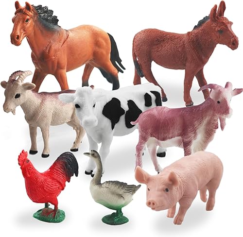 Miniatura 10 de 15 piezas de mini figuras de juguetes realistas de animales de granja, juego educativo de aprendizaje de plástico, suministros de fiesta temática