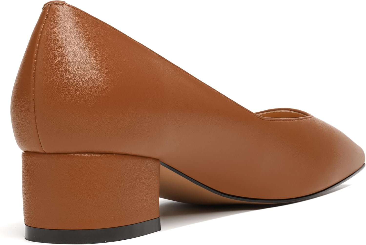 JUSTDANNI Womens Slip On Dress Stylish Wedding Square Toe Matte Block Low Heel Pumps Shoes 1.5 Inch - Image 5