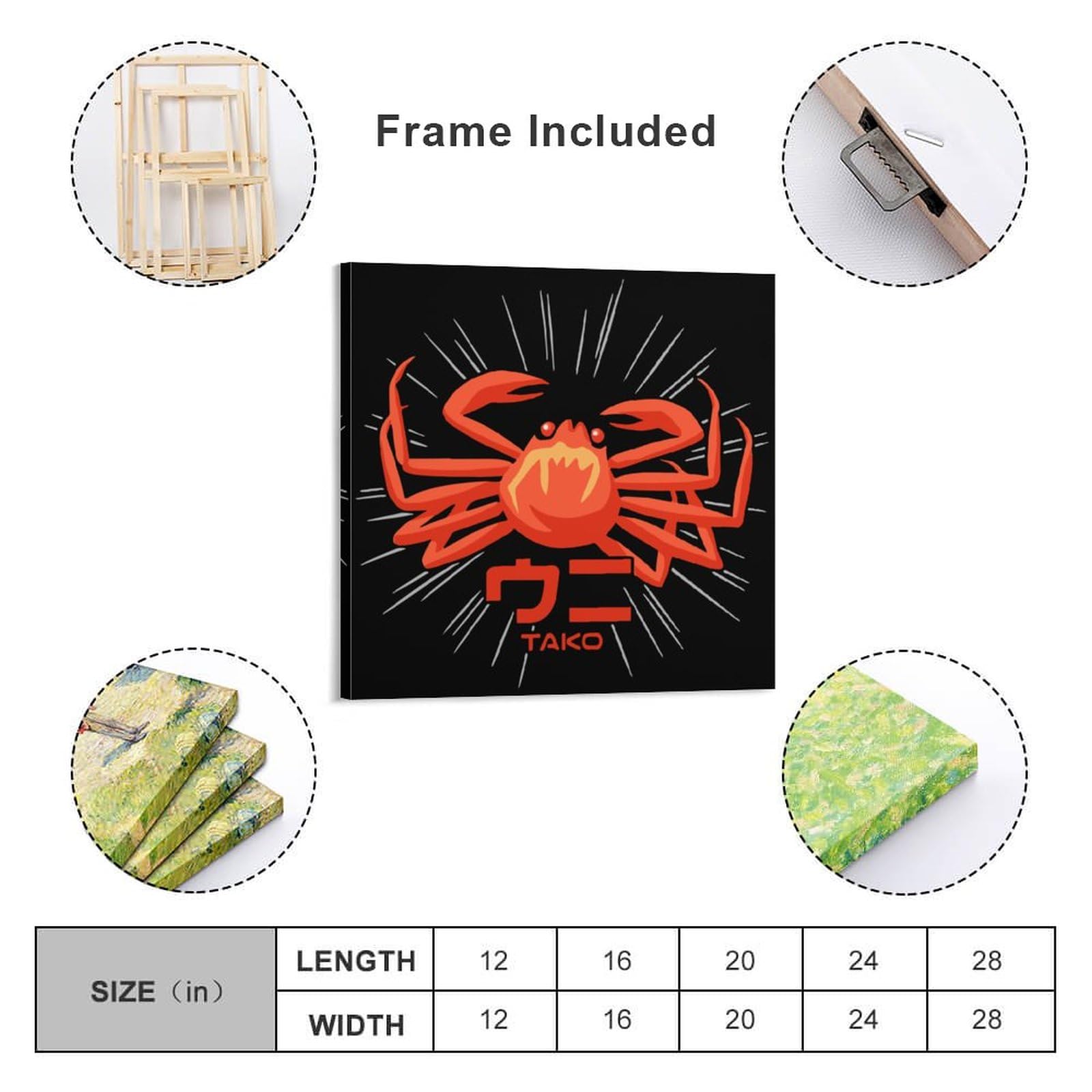 Amazon.co.jp: アートパネル 装飾画 カニ・ウニ・TAKO! アートフレーム
