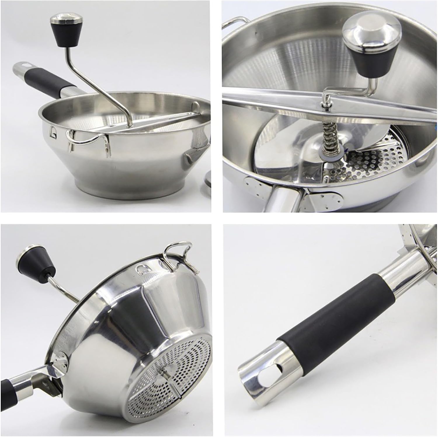 Manual Food Mill, Stainless Steel Jam Maker, With Three Molds, Making Mashed Potatoes, Jam, And Garlic,A