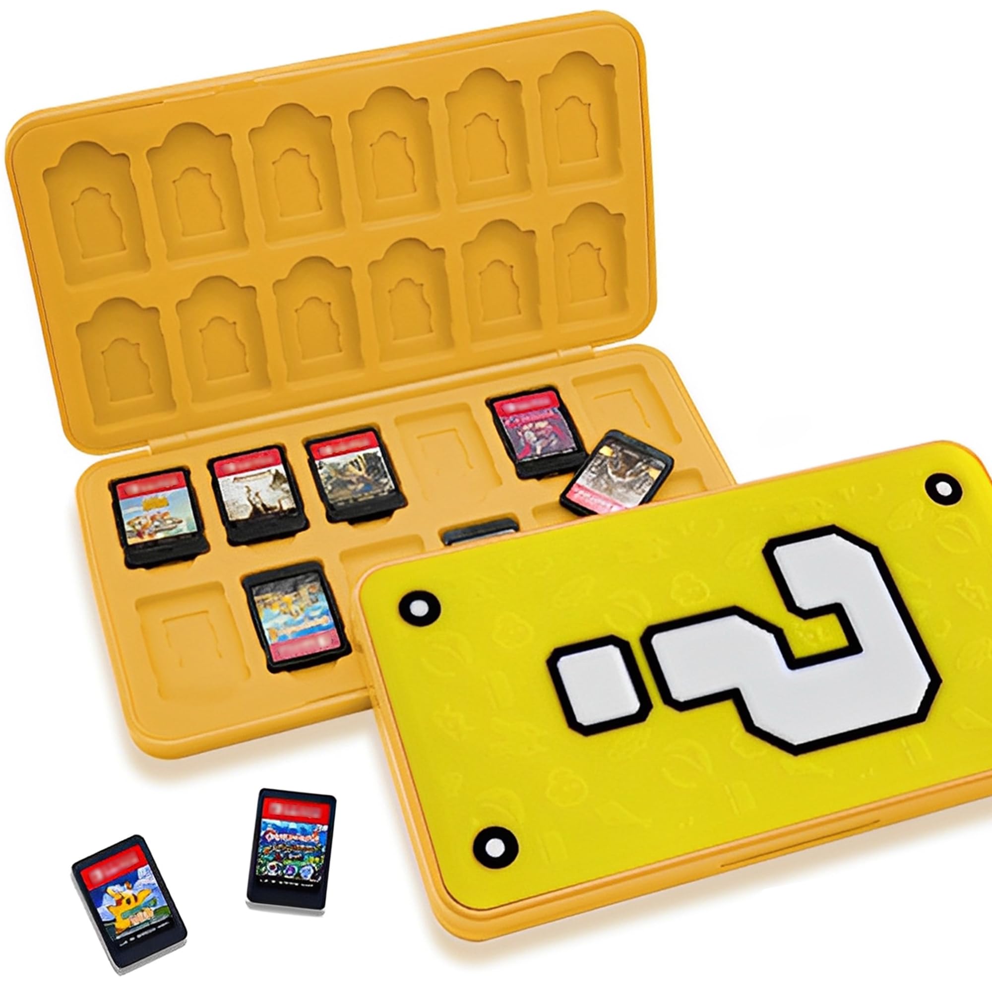 Etui do gier z 24 gniazdami, przełączanie gier z 24 gniazdami na karty do gier / gniazdami na karty SD, przenośne magnetyczne pudełko do przechowywania pamięci do Lite/OLED, ŻÓŁTY, Yelloe