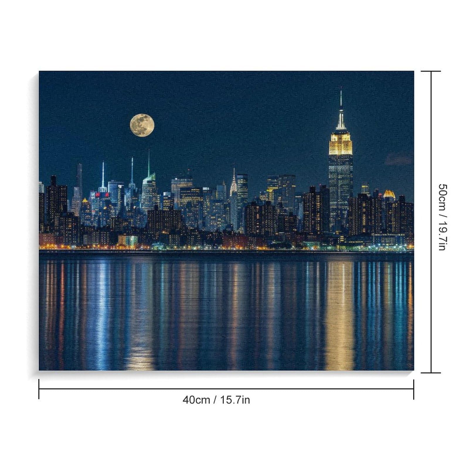 Amazon | 湾に映るニューヨークの夜景 数字キットによる絵画 数字油絵