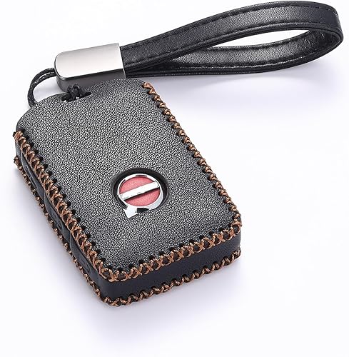 Miniatura 5 de Funda para llavero compatible con Volvo XC40, XC60, XC90, S90, S60, V60, V90 2019-2024, funda de cuero genuino para llavero inteligente (4 botones,