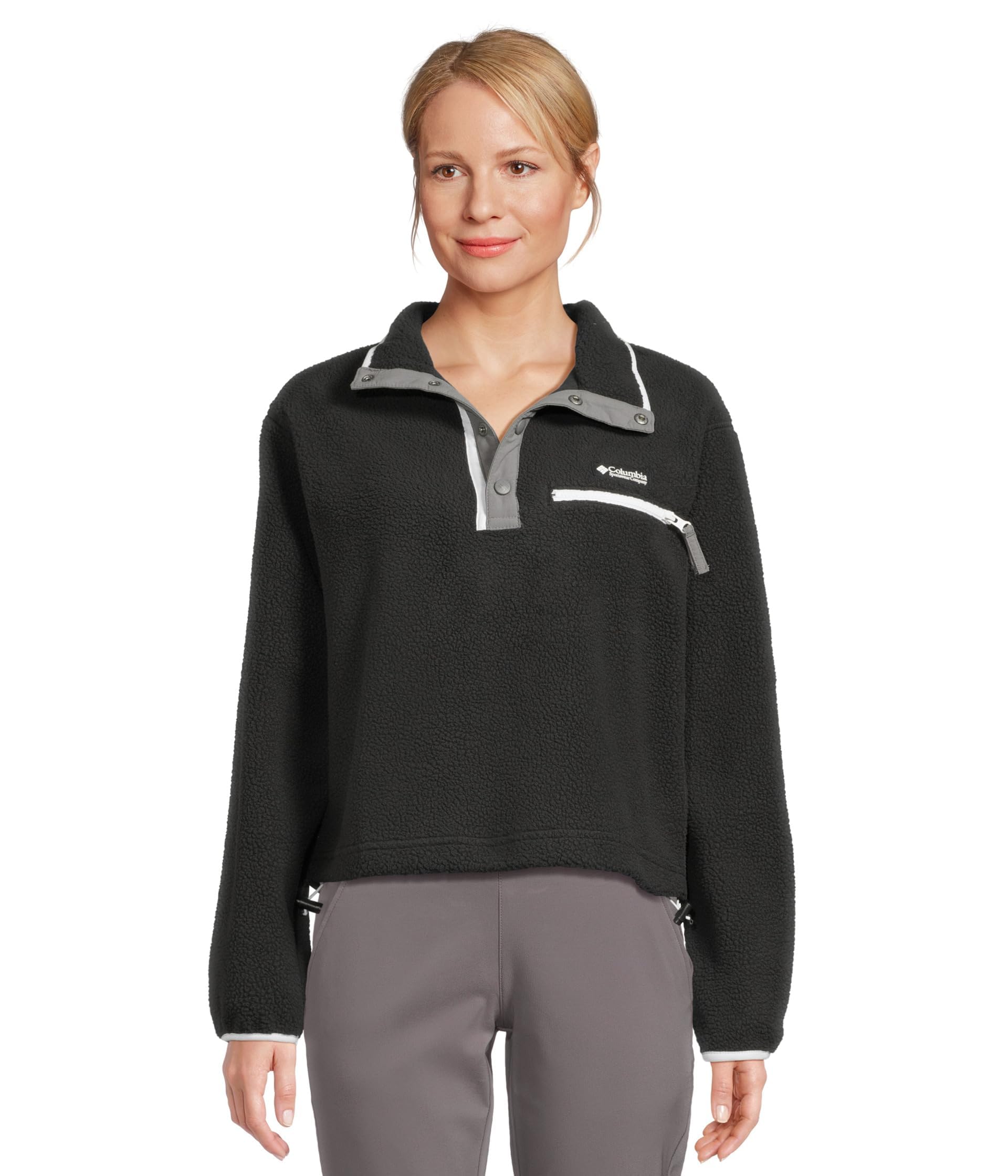 Columbia Sportswear Women's Black Columbia - Helvetia™ Ii Cropped Sherpa Half Snap Fleece - Small