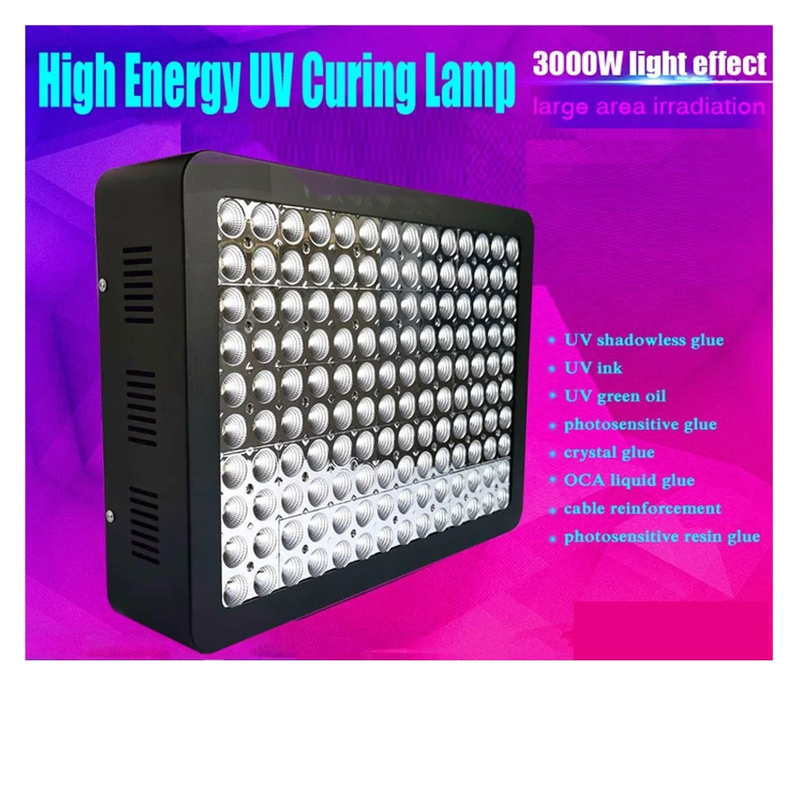 Luce LED UV, Lampada a irradiazione di grandi superfici Lampada a polimerizzazione UV Lampada a polimerizzazione UV Lampada UV senza ombre Riflettore Luce UV Colla UV Colla senza ombre per unghie in g