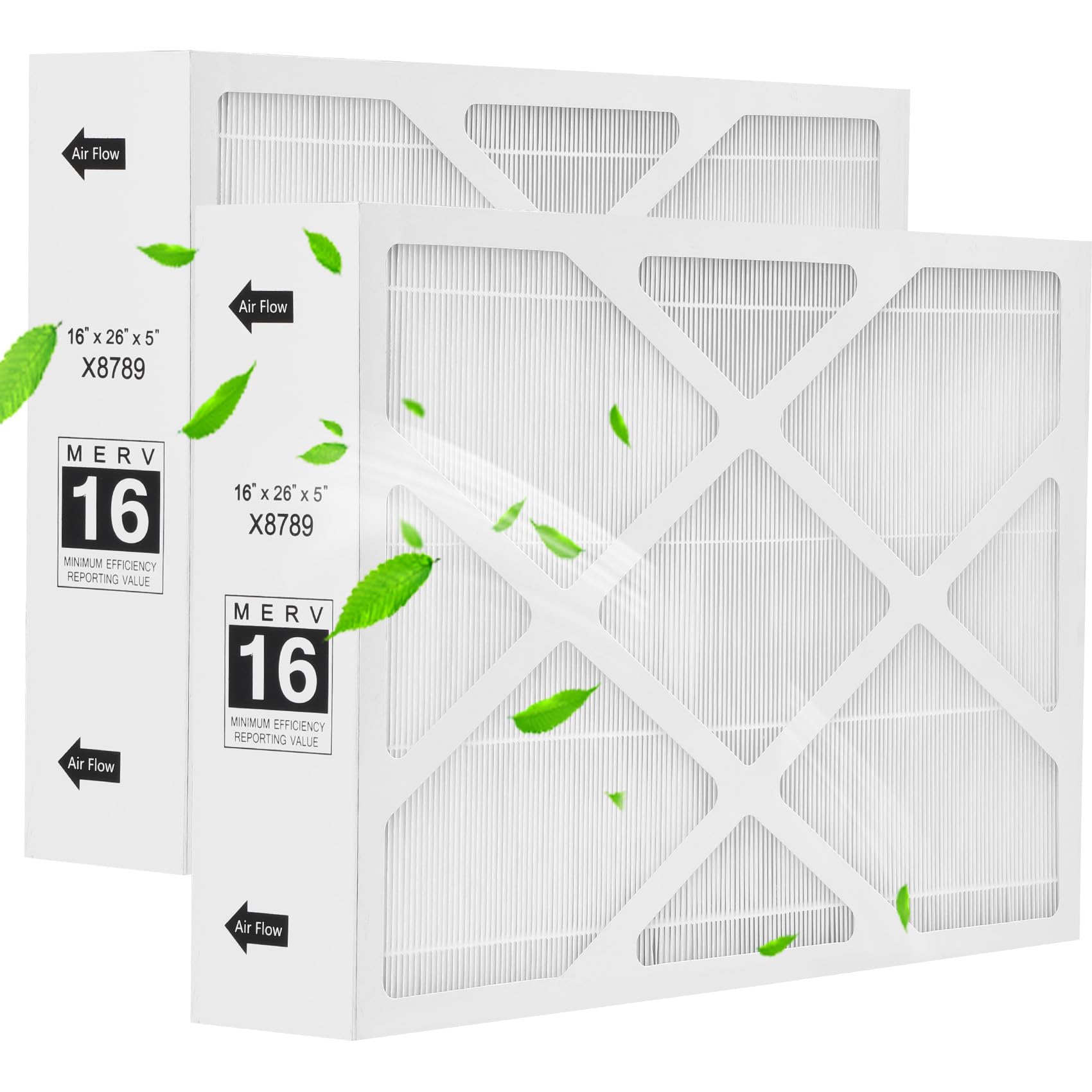 Znnam X8789 MERV 16 Filter 16x26x5 Furnance Filter Compatible with lennox PCO16-28 2 Packs