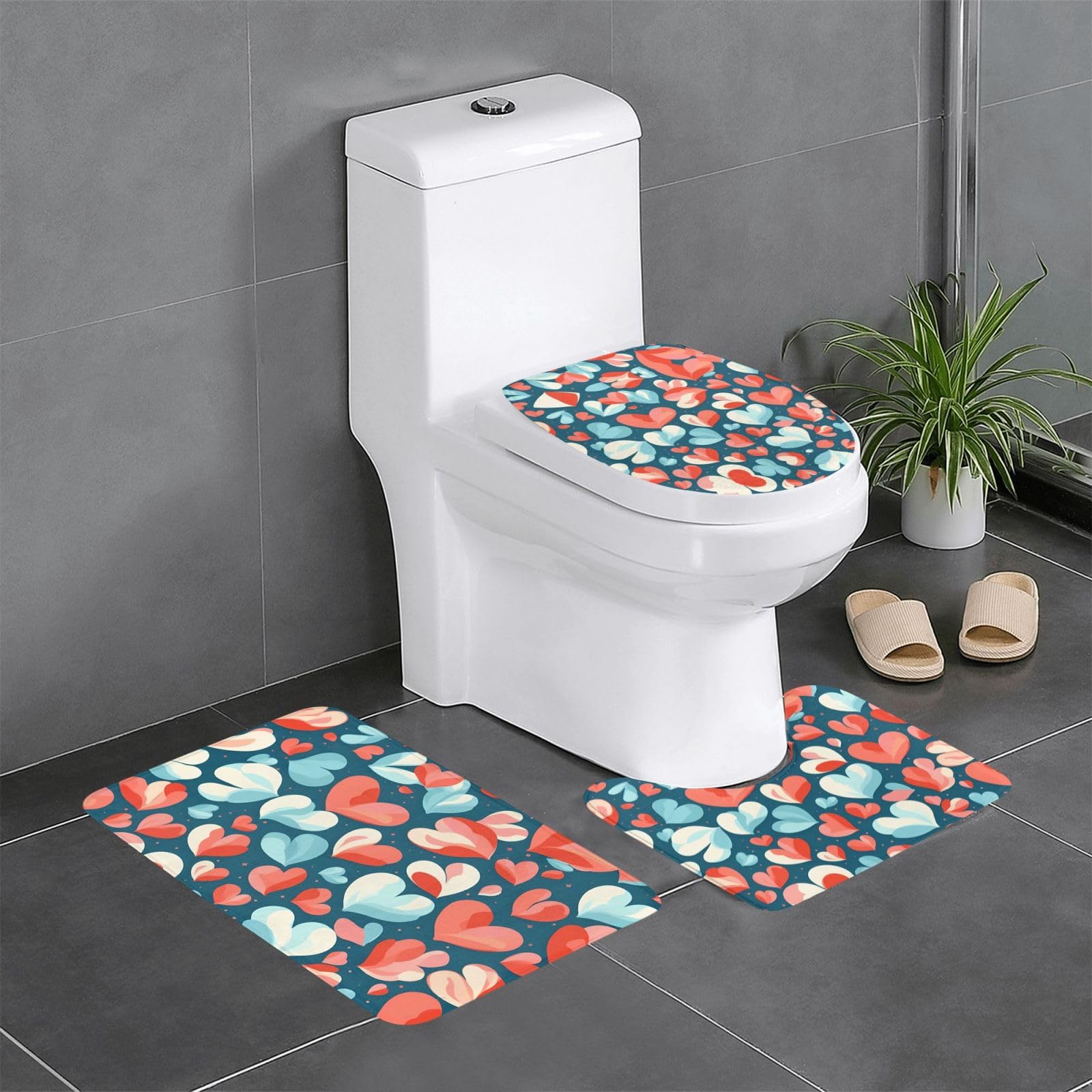 Tapis de salle de bain antidérapants pour coiffeuse et wc