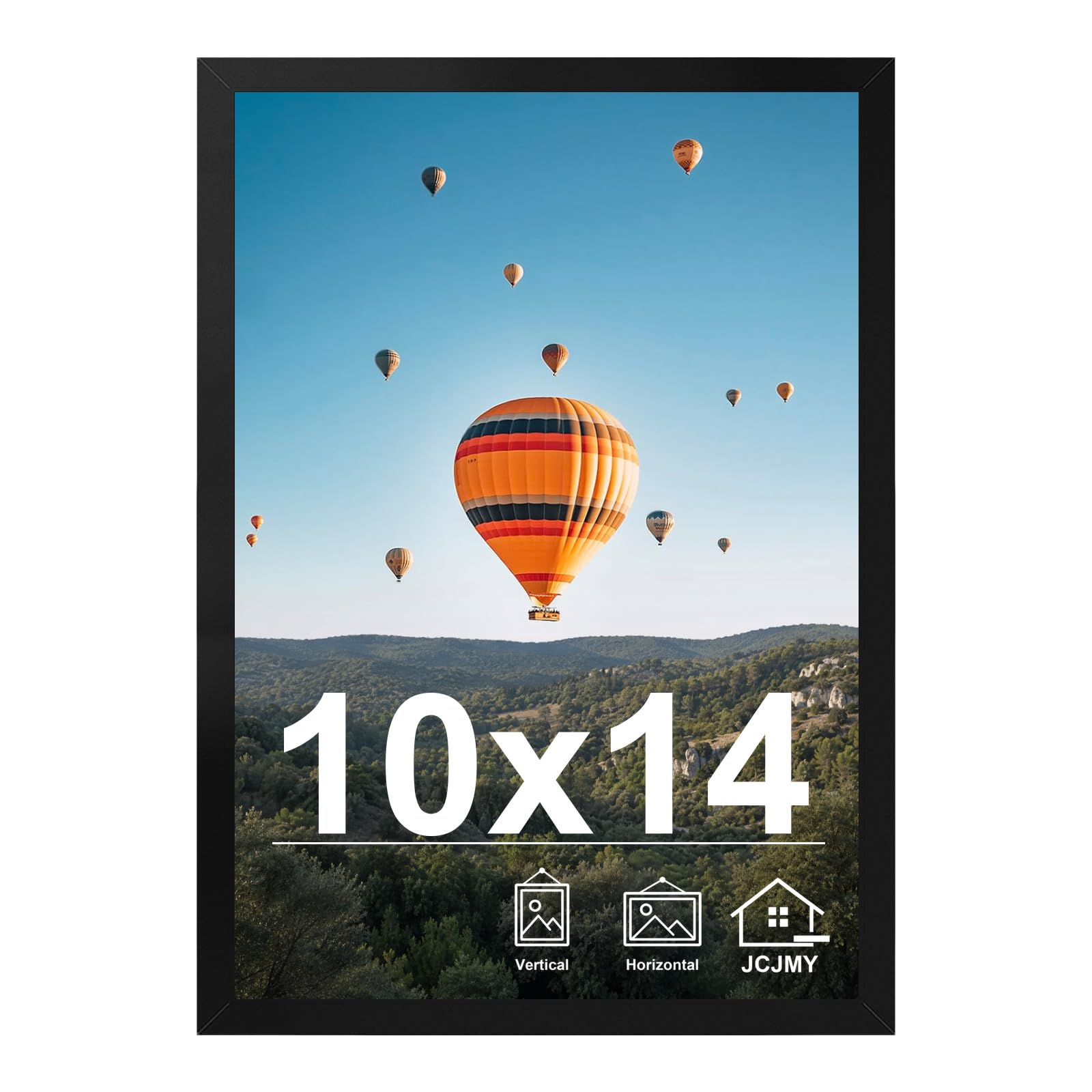 JCJMY 10x14 inch Picture Frame Black for 30 x 40cm Diamond Painting Art, Horizontal and Vertical Formats for Wall Hanging, 10 x 14 Wall Gallery Poster Photo Frame with Durable Shatter Resistant
