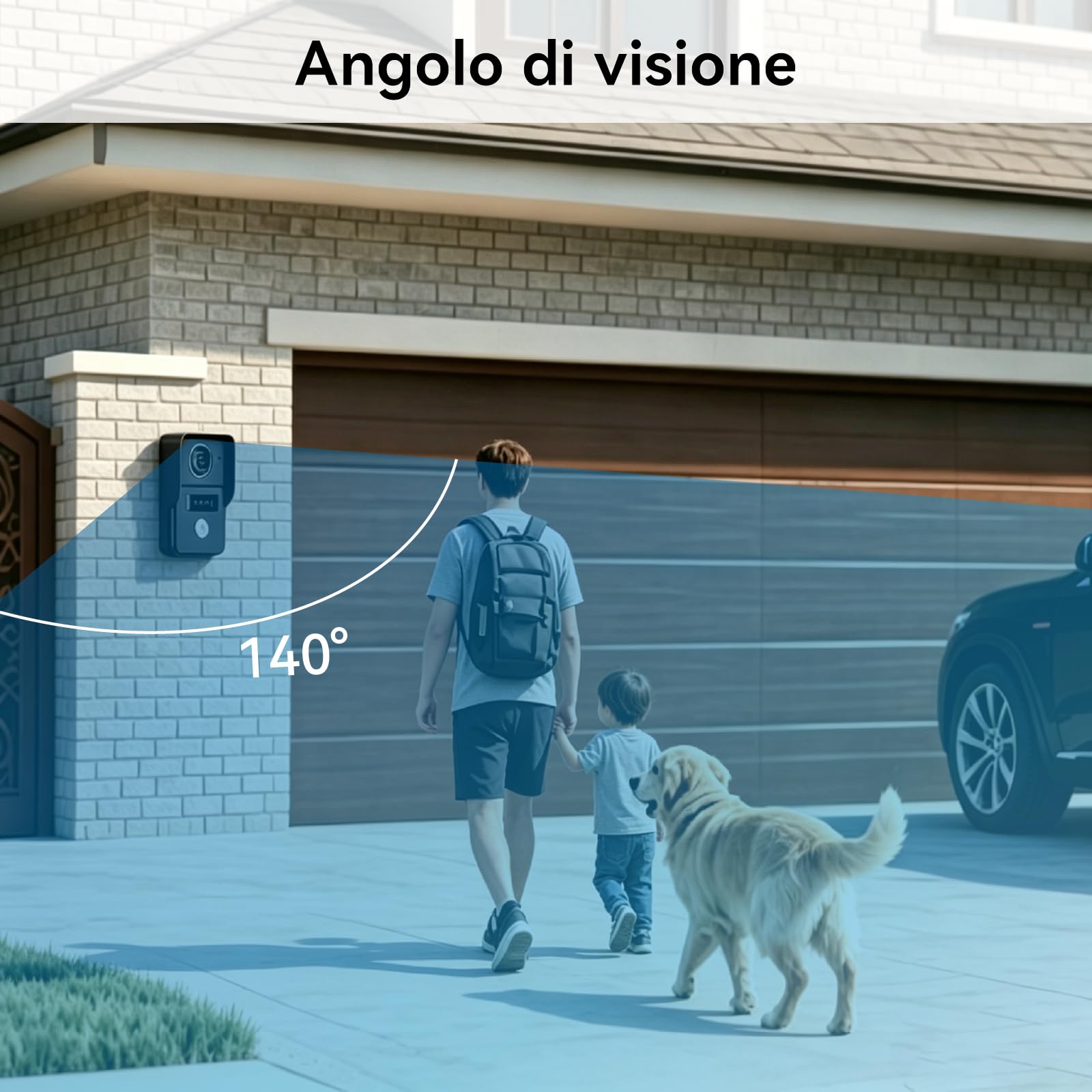 WALN Videocitofono connesso Smart, citofono con telecamera a 2 fili con monitor Touchscreen da 7 pollici, Audio bidirezionale, Sistema interfono con sblocco remoto, Wi-Fi 2.4G/5G,KW02-IP7B