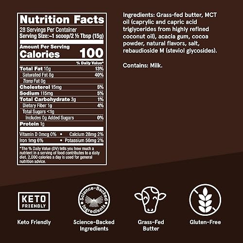 Miniatura 38 de Bulletproof Crema de especias de calabaza, 14.8 onzas, crema en polvo de café keto con aceite MCT y mantequilla alimentada con pasto