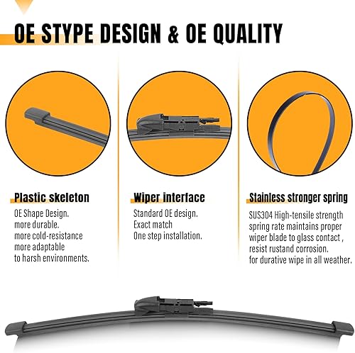 Vista 118 de AUTOBOO 12 limpiaparabrisas trasero de repuesto para Kia Sportage 2011-2016, Hyundai Elantra 09-12, Hyundai Tucson IX35 10-15, I30 - Repuesto