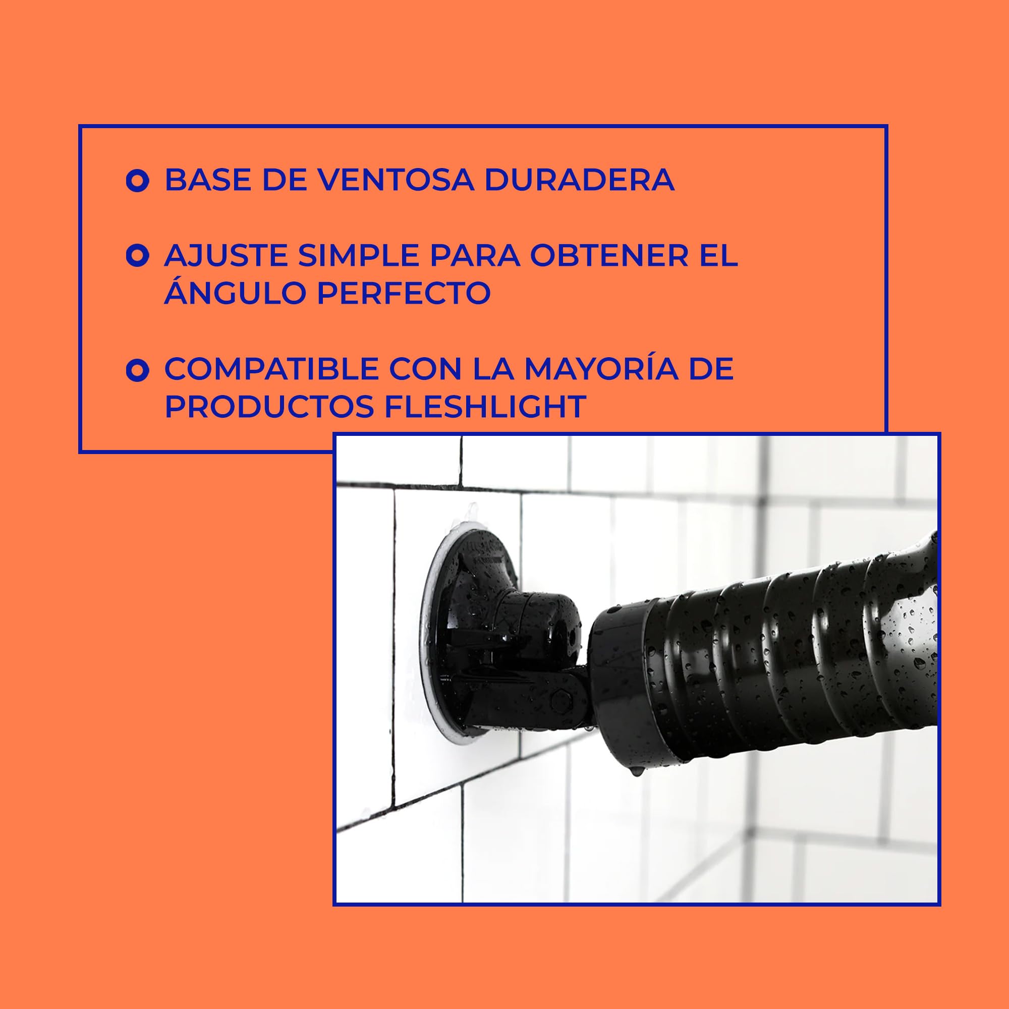 Fleshlight - Shower Mount - Soporte para Ducha - Juguetes Sexuales – Experiencia Manos Libres – Base de Ventosa Resistente - Para Superficies Planas – Ajustable para Ángulo Perfecto