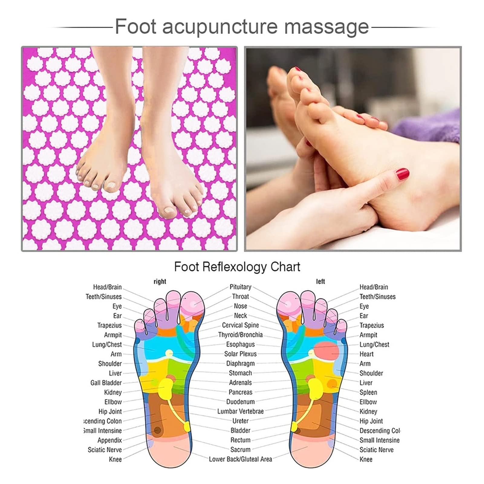 Cojín De Masaje Yoga Mat Acupressure Mat Massage Cojín de masaje Alivie el dolor de espalda Dolor de la acupuntura Masaje de almohada for el cuello del cuerpo Relajación Cojín De Masajes(Green Pillow)