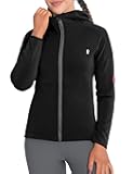 Women's Lightweight Stretch Running Jacket, Full Zip Athletic Hooded Jackets, Moisture-Wicking