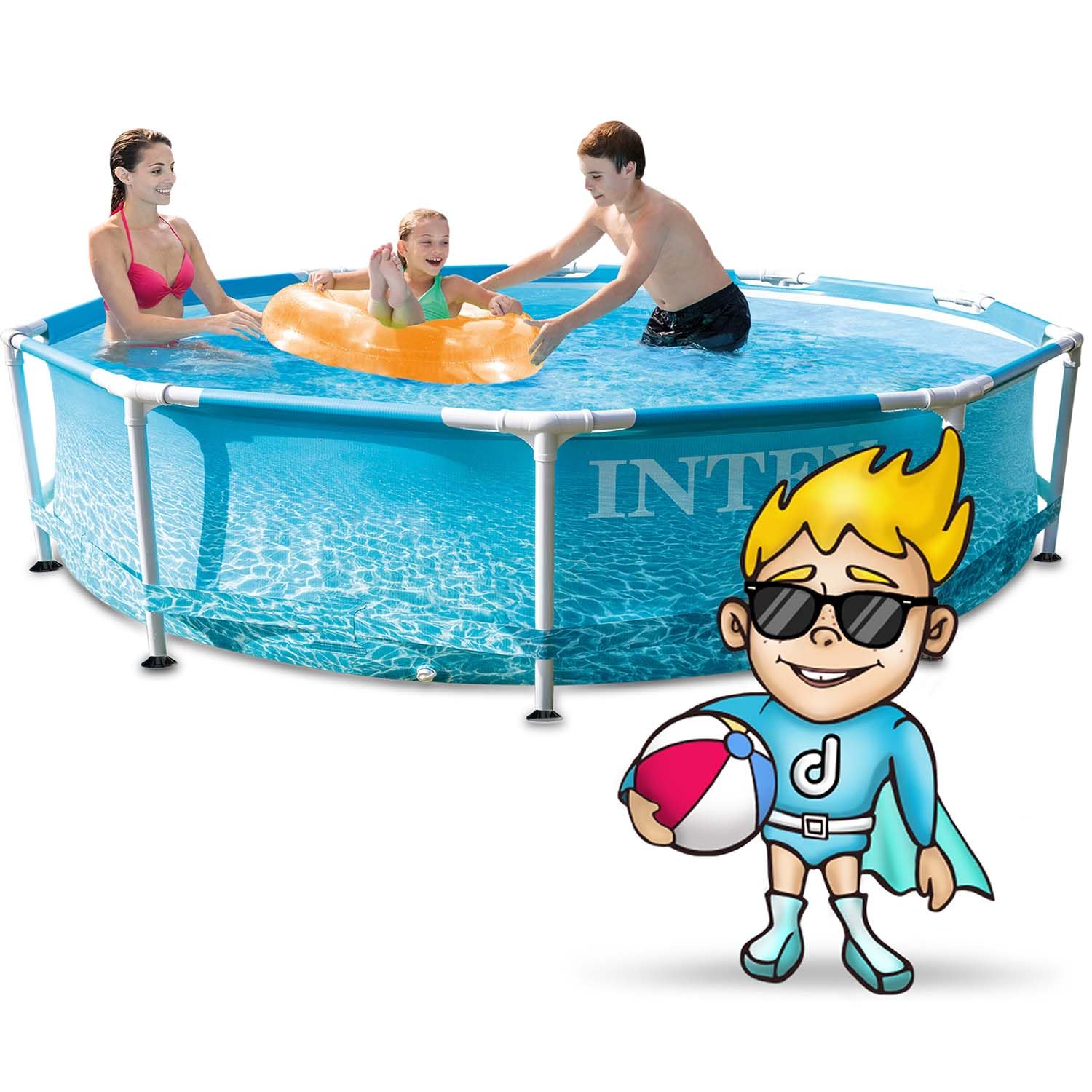 Intex 10FT X 30IN Beachside Metal Frame Pool Set
