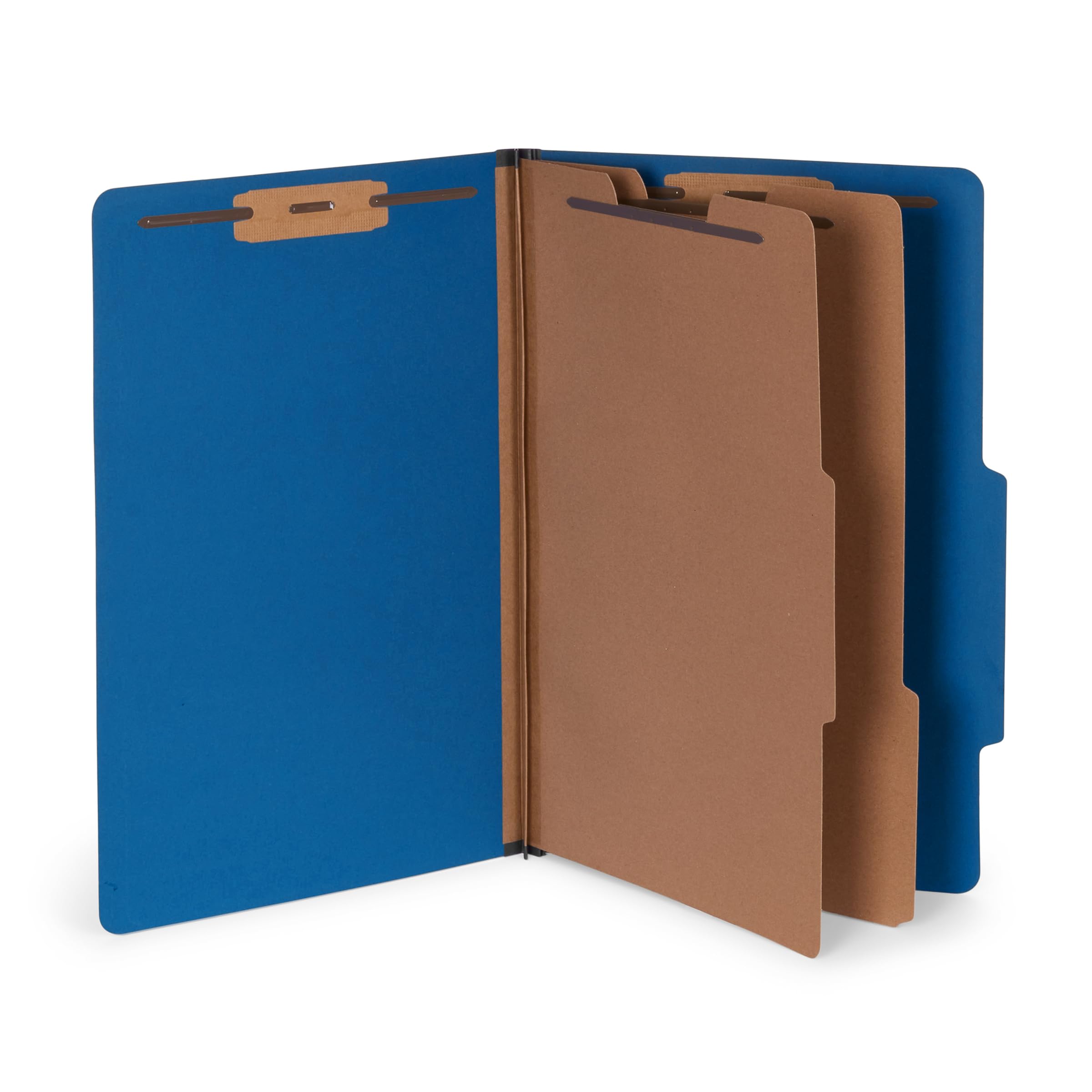 Blue Summit File Folders, Classification Folders, Legal Size, 2 Dividers, Dark Blue – 10 Pack