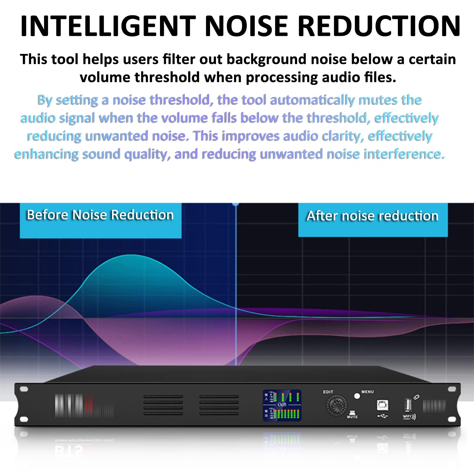 Equalizzatore Audio Digitale Fir a 4 Ingressi E 8 Uscite, Processore Anti-ululato Professionale, Display a LED, Debug Tramite Software per PC, Ingresso/Uscita XLR Bilanciati