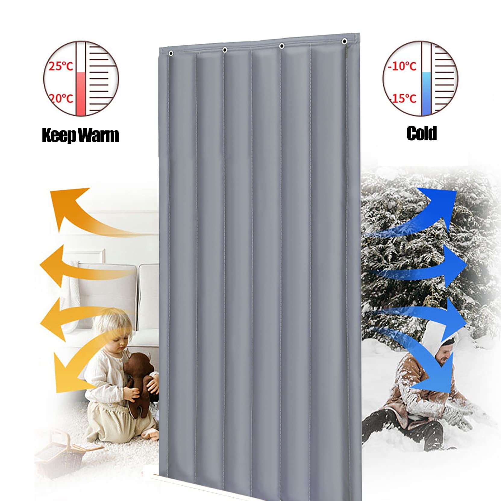 Magnetisch Warmtewerend Gordijn 95 x 210 cm