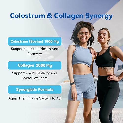 Miniatura 2 de Calostro bovino y colágeno en polvo para la salud intestinal, apoyo inmunológico, crecimiento del cabello y suplemento de belleza, sin azúcar, IgG,