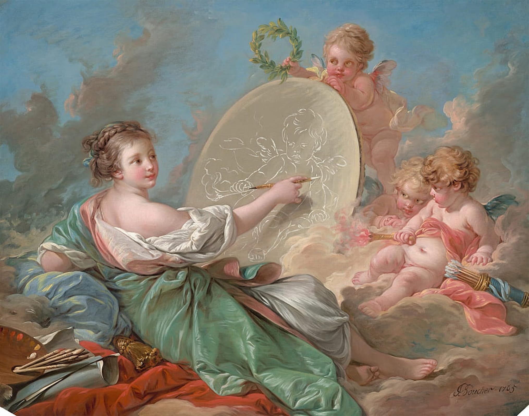 POSTERIIk Famous Print Pop Art Wall Art Graffiti Allegory of Painting by François Boucher Art Prints for Home Decor 60x90cm