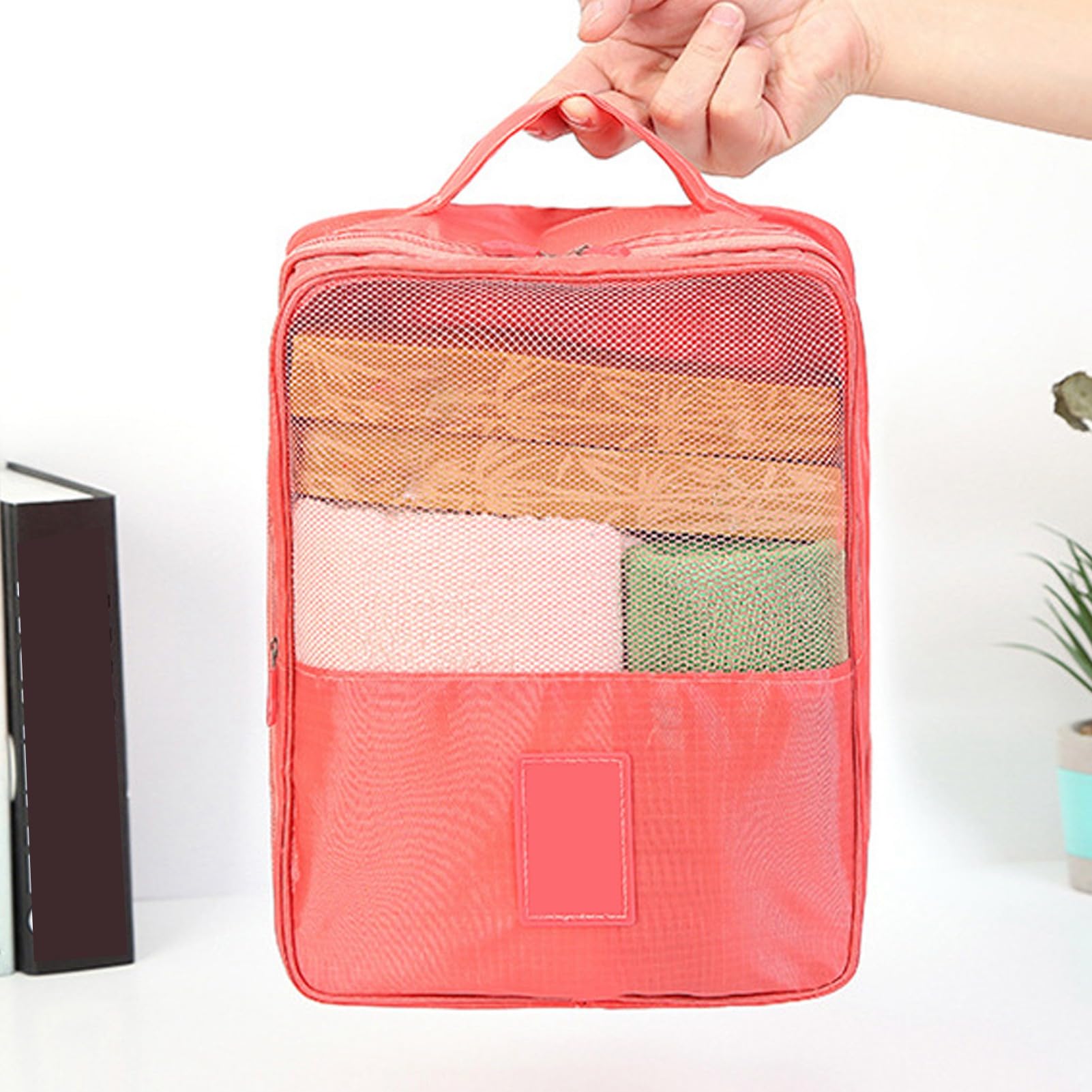Ejoyous Borse per Scarpe da Viaggio Organizer per Scarpe da Viaggio Oxford Impermeabile Il Doppio Strato può Contenere 3 Paia di Contenitori con Cerniera di Grande capacità con Maniglia per Viaggi