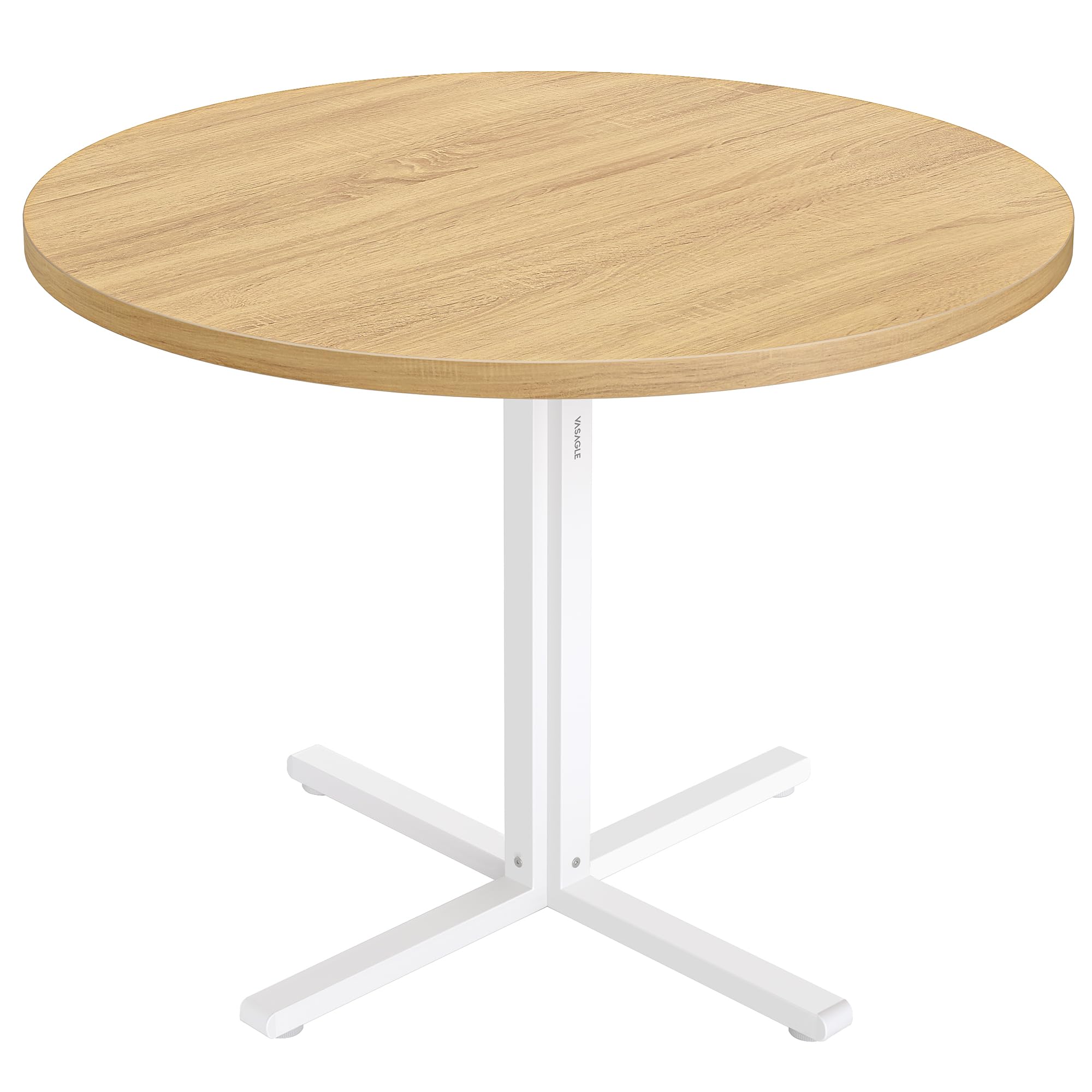 VASAGLE Round Dining Table, Small Kitchen Table for 4 People, Farmhouse Style, Water-Resistant Surface, 80 cm Diameter, 74.8 cm Height, for Dining Room, Living Room, Golden Oak KDT082Y02