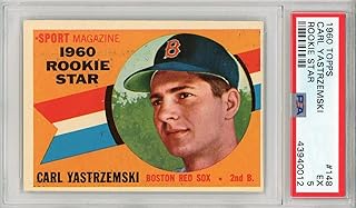Carl Yastrzemski 1960 Topps Rookie Card #148 (PSA EX 5) - Baseball Slabbed Rookie Cards