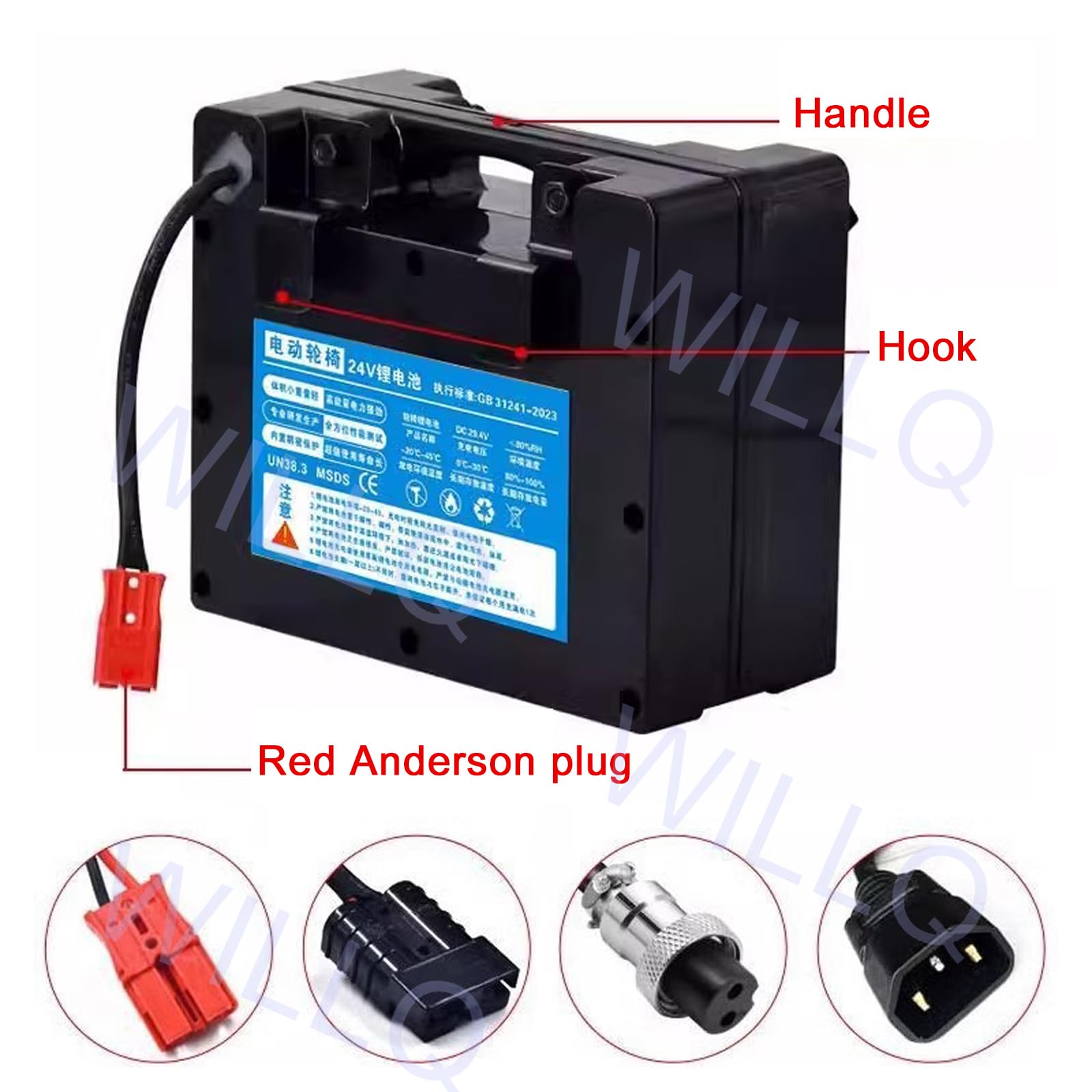 Batería Litio 24V 12Ah 15Ah 18Ah batería para Silla de Ruedas eléctrica de 24 V, batería Recargable de 24 voltios para Motor de 50 a 450 W, Kit Modificado con Cargador