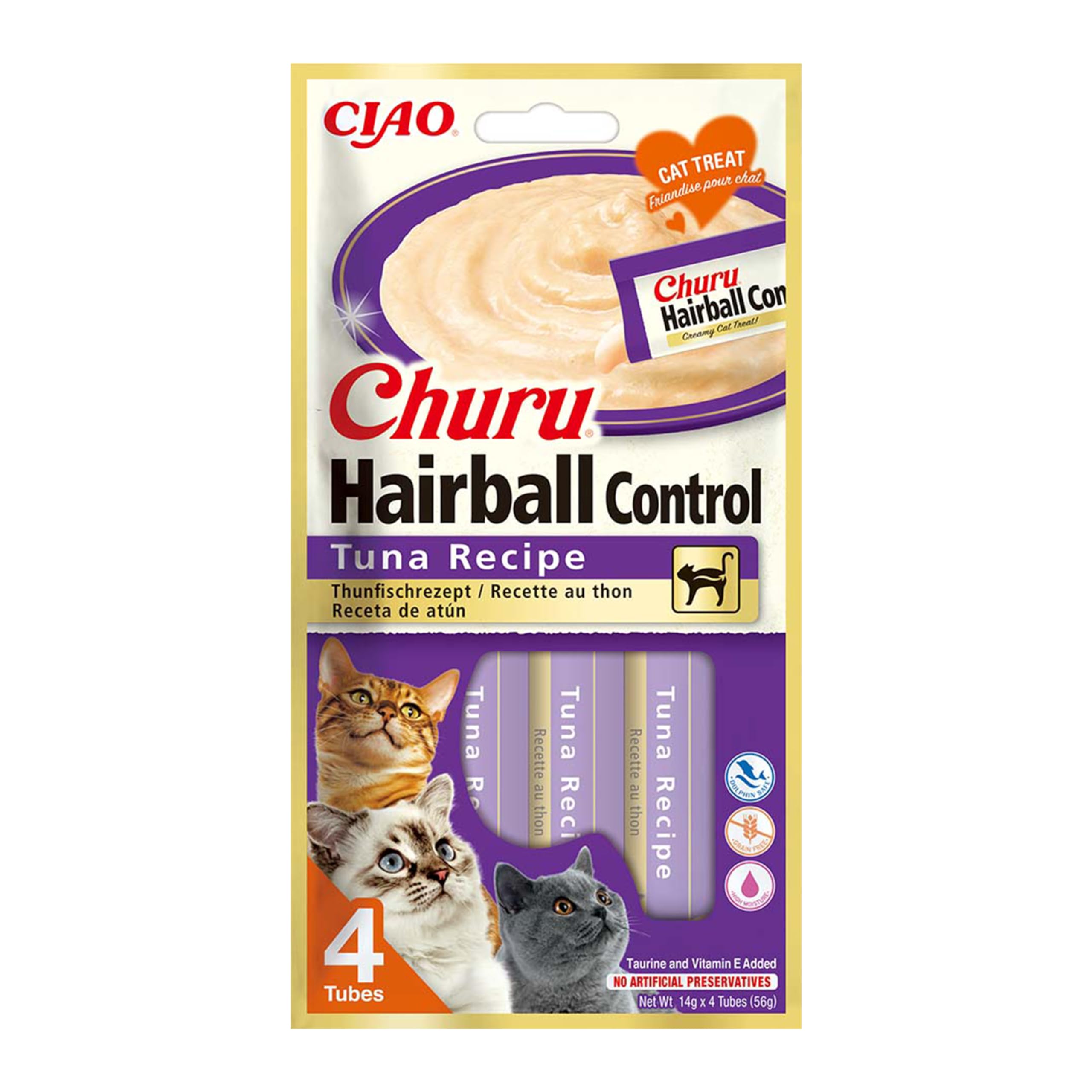 Inaba Churu Hairball Control Tuna Recipe - X 14G Size 4