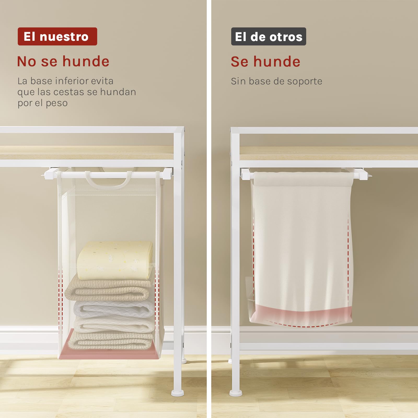 WOLTU Cesto Colada con 2 Bolsas de Ropa, Cesto de Ropa Sucia de 40 L, Estructura Metálica, Cubos de Ropa de tela Oxford para Baño y Lavandería, Negro