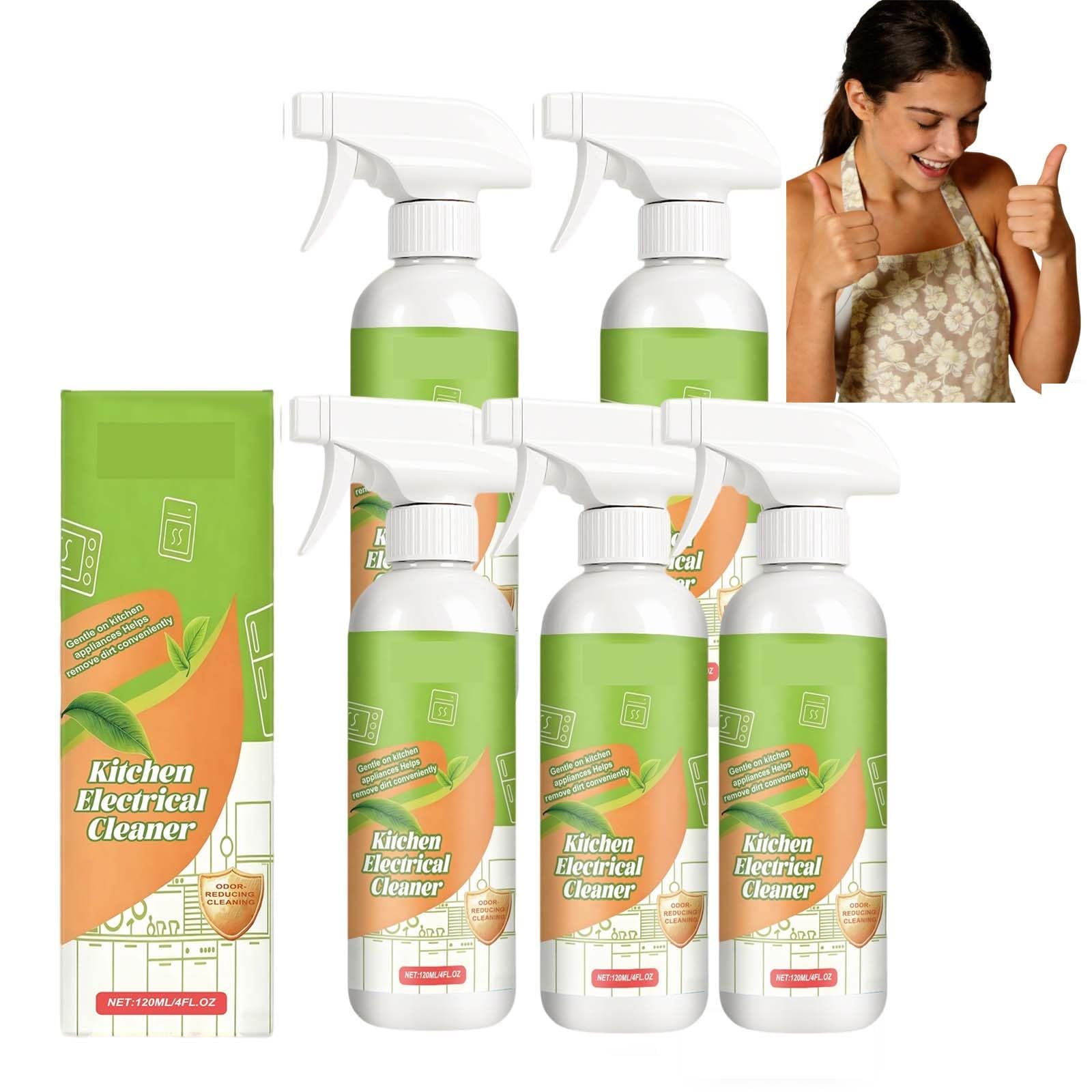 Küchenreiniger-Spray – Vielseitiger, kraftvoller Entfetter Fettlöser. Einfache Anwendung: Aufsprühen und abwischen. Streifenfreier Glanz. Für Kochfelder, Dunstabzugshauben, Spülen, Küchengeräte (PCS5)
