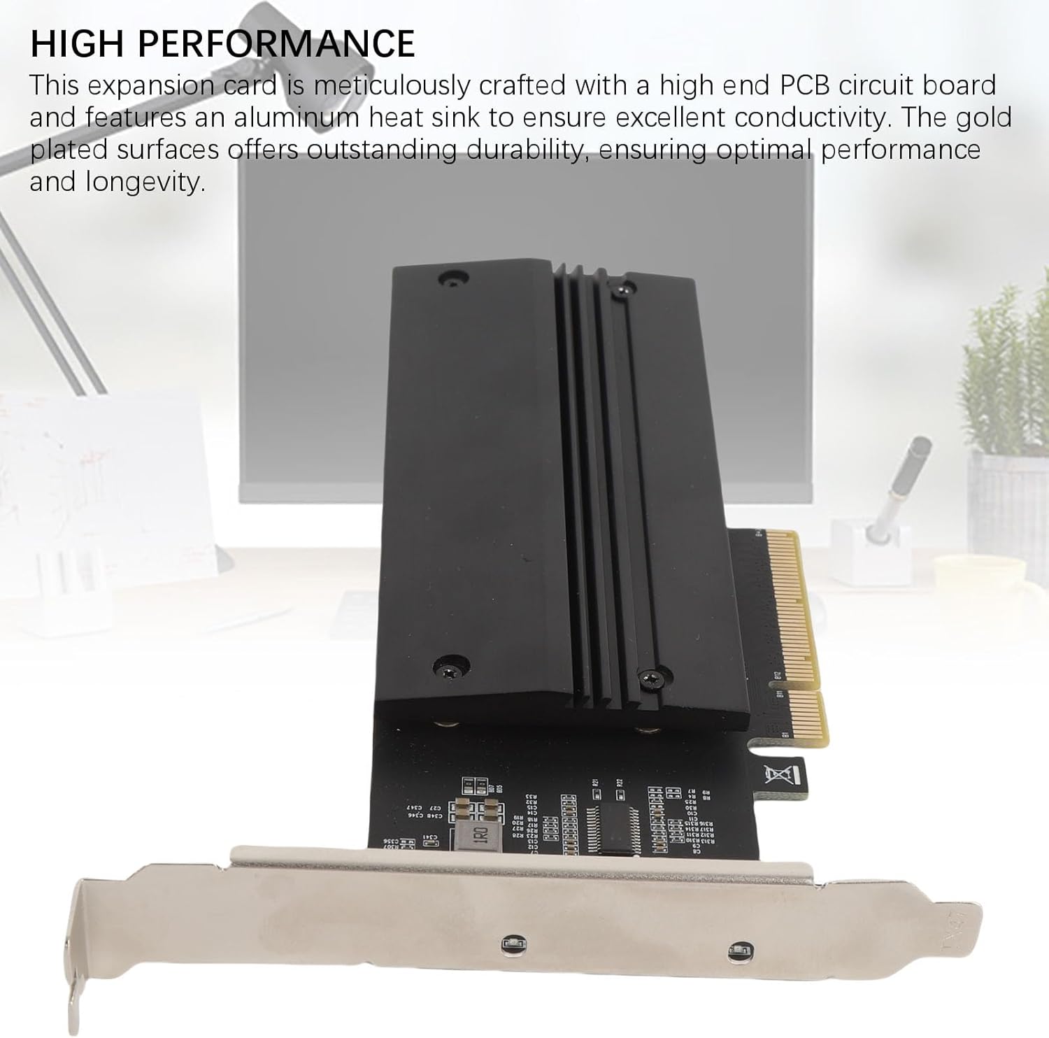 Cuifati NVMe to PCIe Adapter Card M.2 NVMe to PCIe 4.0 X8 Expansion Card for 2X M.2 SSDs 2280 2260 2242 2230 with Aluminum Heat Sink