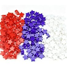 1200pcs Red White and Blue Pony Beads,4th of July Beads Patriotic Star Shaped Beads American Bead Memorial Day Bead DIY Jewelry Making Crafts Red Blue White
